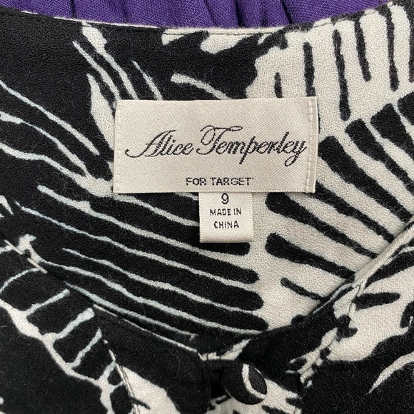 Alice Temperley x Target Black, White, Yellow Floral Shirt Top  size 9 - Picture 4 of 4